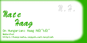 mate haag business card